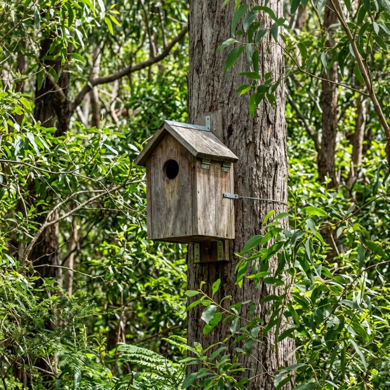 Animal nesting box installed as a humane alternative to a Aspendale roof cavity